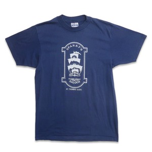 古着 90年代 USA製 HANES ヘインズ Sparky's Waterfront Saloon プリントTシャツ シングルステッチ ネイビー 表記：L　gd408982n w60403