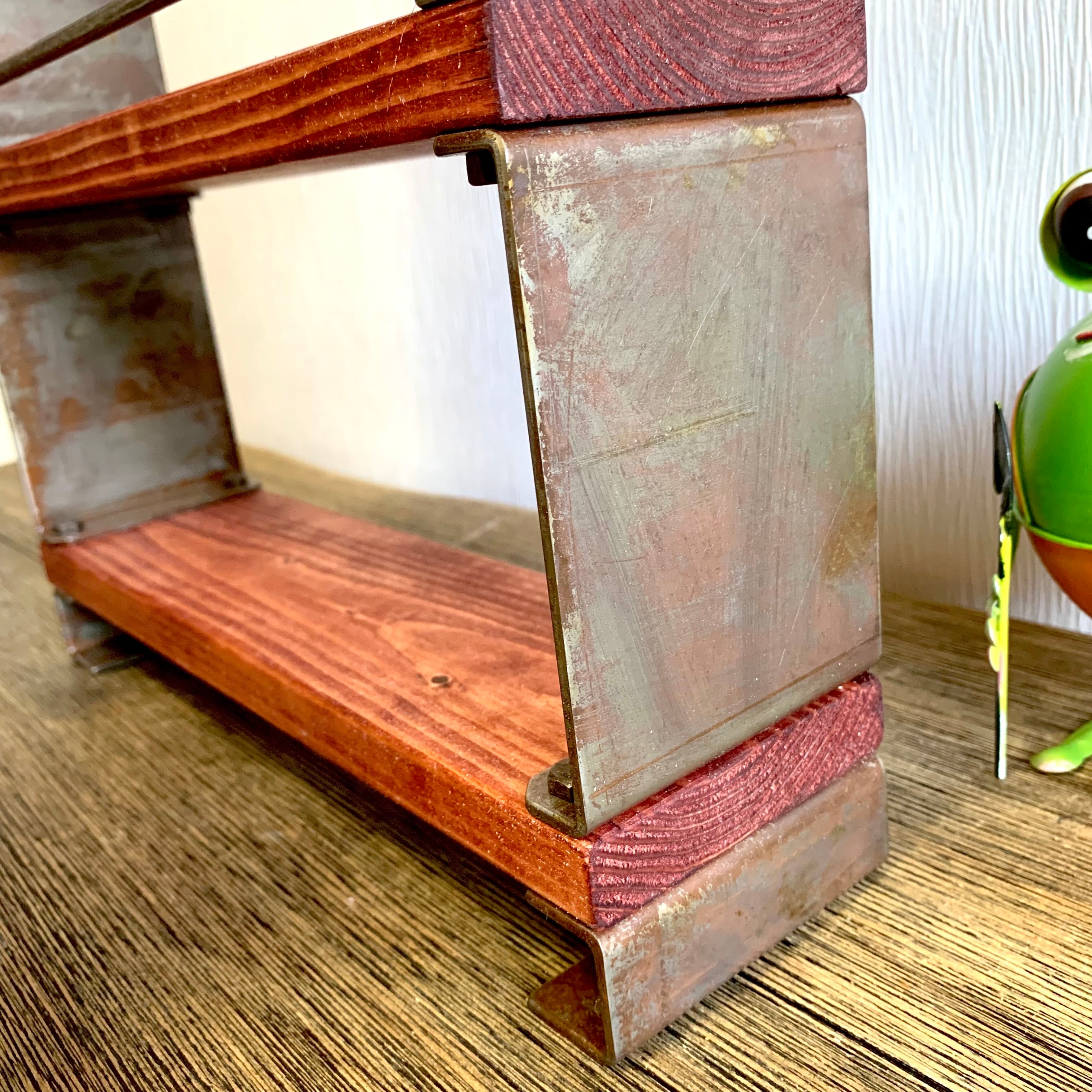 台所周りもスッキリ収納♪キッチン収納棚♪4段 マホガニーカラー 収納 棚