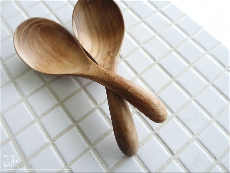 チーク無垢材 レンゲL17.5cm 蓮華 れんげ 木製スプーン 大型スープ