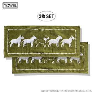 ＊2枚セット　5Bulls Towel フェイスタオル　オリーブグリーン