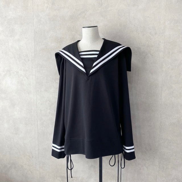 Sailor collar Top / Black【AS SUPER SONIC】