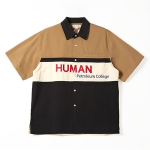 Colorblock embroidered logo shirt 00301
