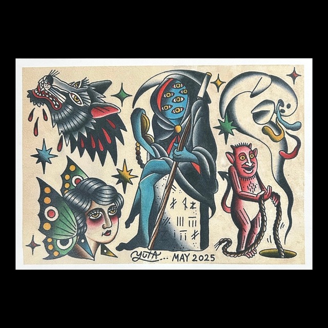 タトゥーフラッシュ オリジナル B4サイズ ラッドメイク 2025'NEW TATTOO FLASH-LIMITED50 No.12