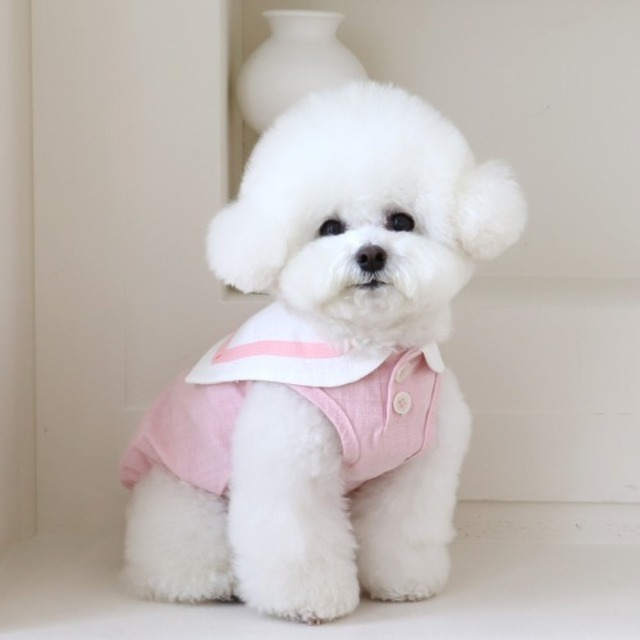 即納【chiot】パステルリネンケープトップ　ピンク