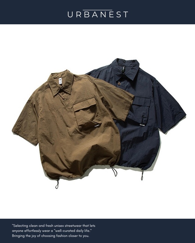 【URBANEST】フラップポケットドローコードシャツ 2color UN0003