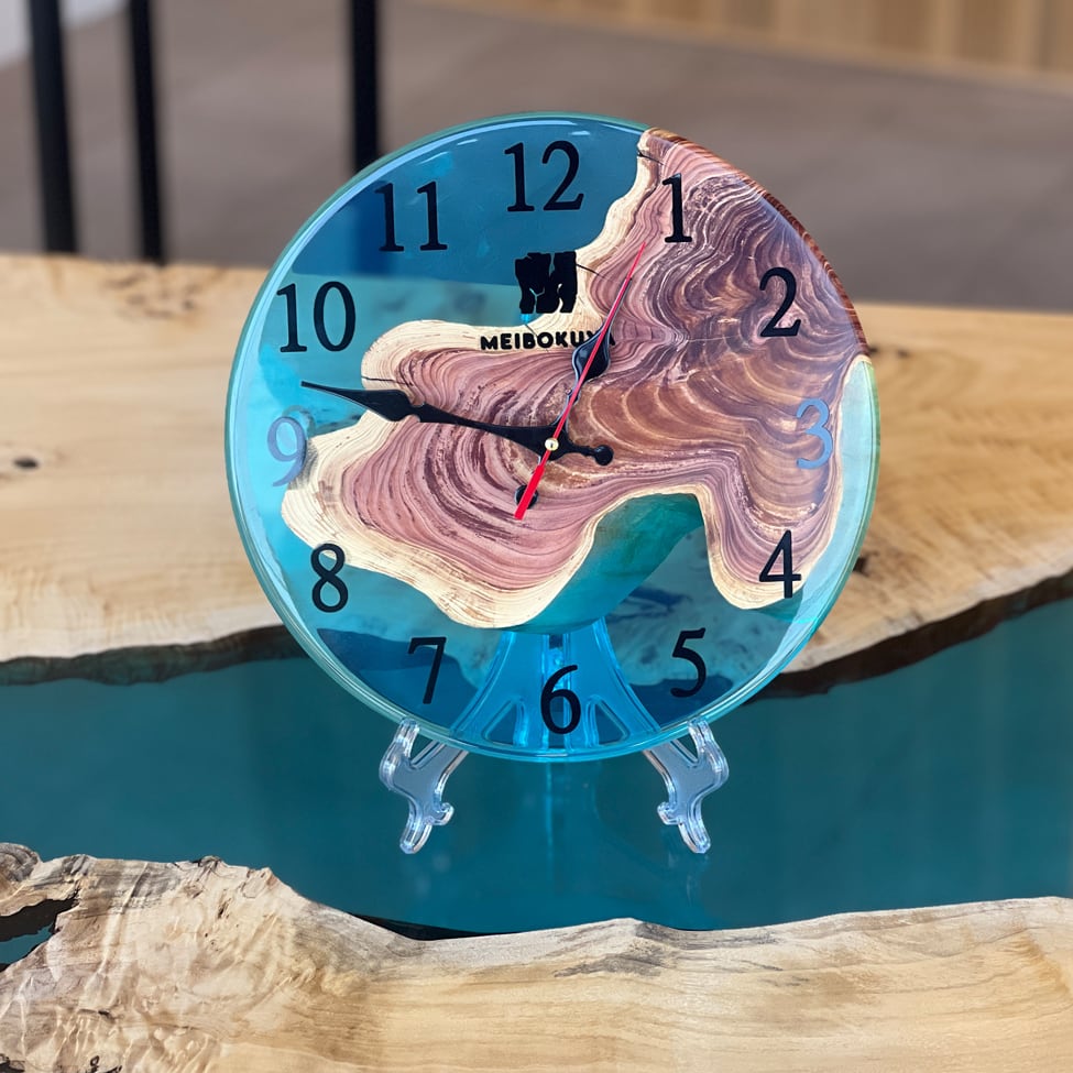 【貝塚伊吹×レジン】レジンボード/植物台/ウッドレジン/台座/パープル 貝塚伊吹 ウッドレジン 花台 カッティングボード まな板 飾り台