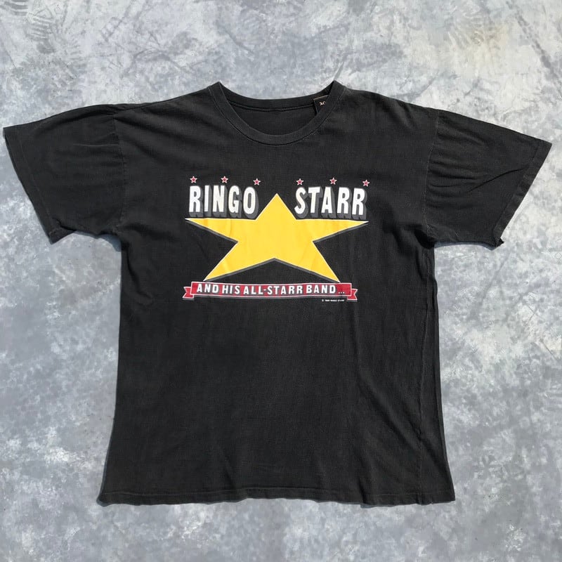80's RINGO STARR AND HIS ALL-STARR BAND リンゴスター 日本ツアー Tee 1989年 ブラック ビートルズ ロック M 希少 ヴィンテージ