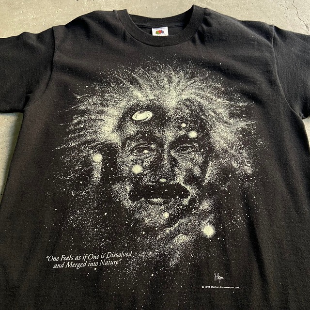 90年代 アルベルトアインシュタイン 発光 プリントTシャツ 人物 偉人 T 