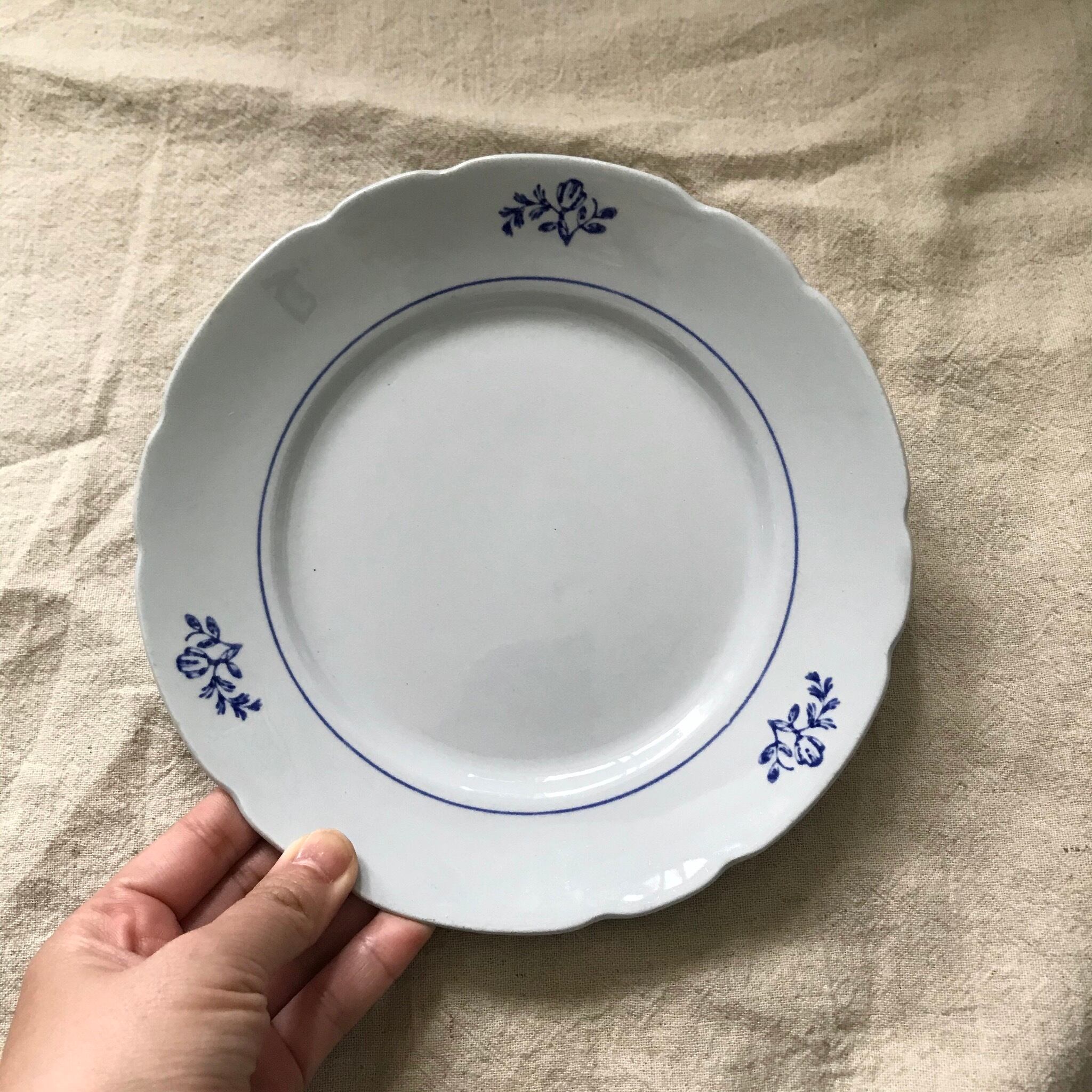 オールドアラビアの青い花のケーキ皿