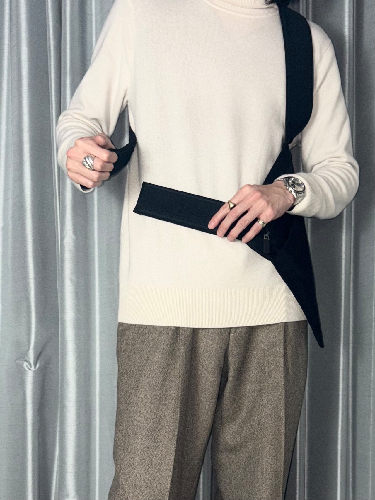 archive MIU MIU black technical fabric shoulder body bag