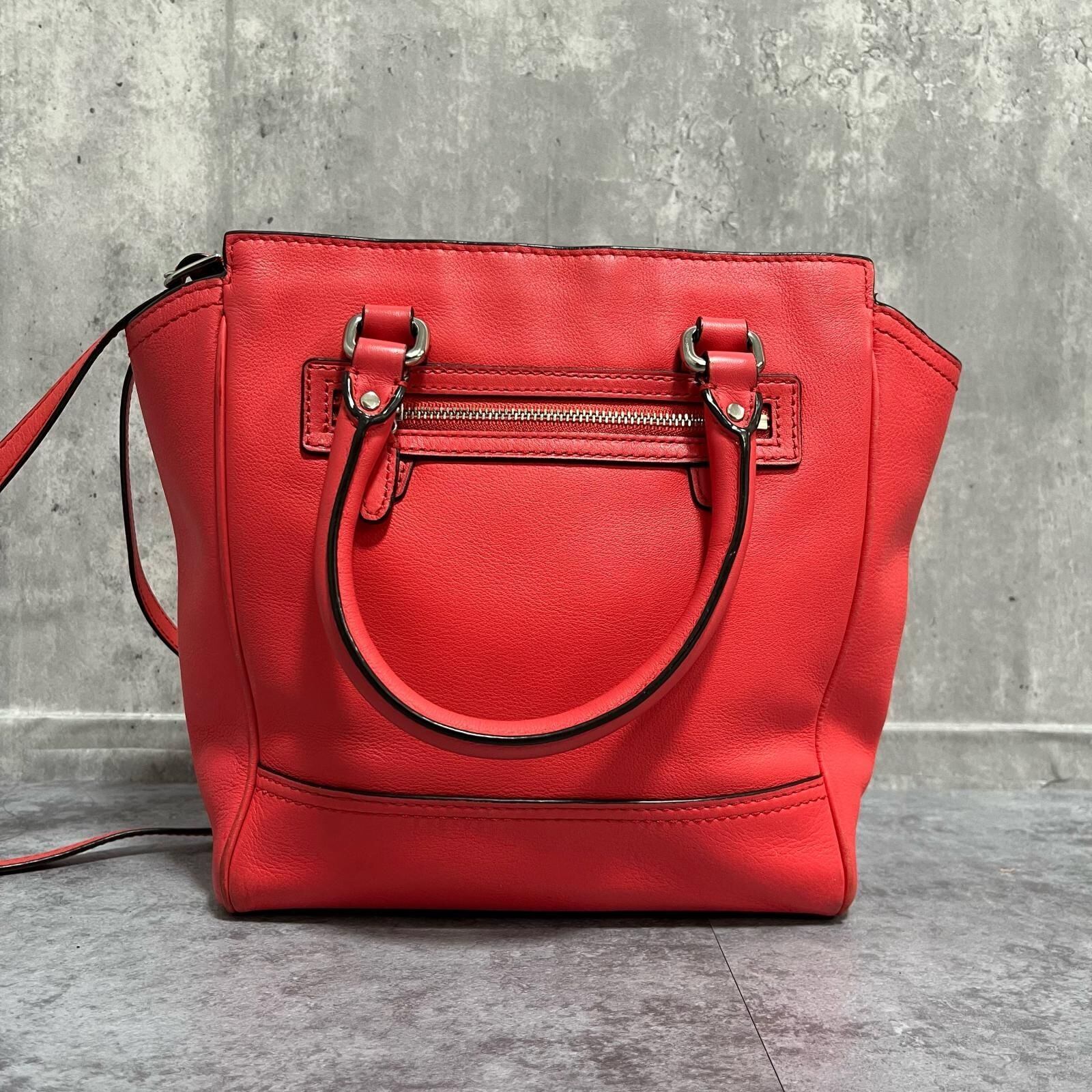 COACH】コーチ 無地ハンドバッグ レザー 2WAYショルダーバッグ レザー