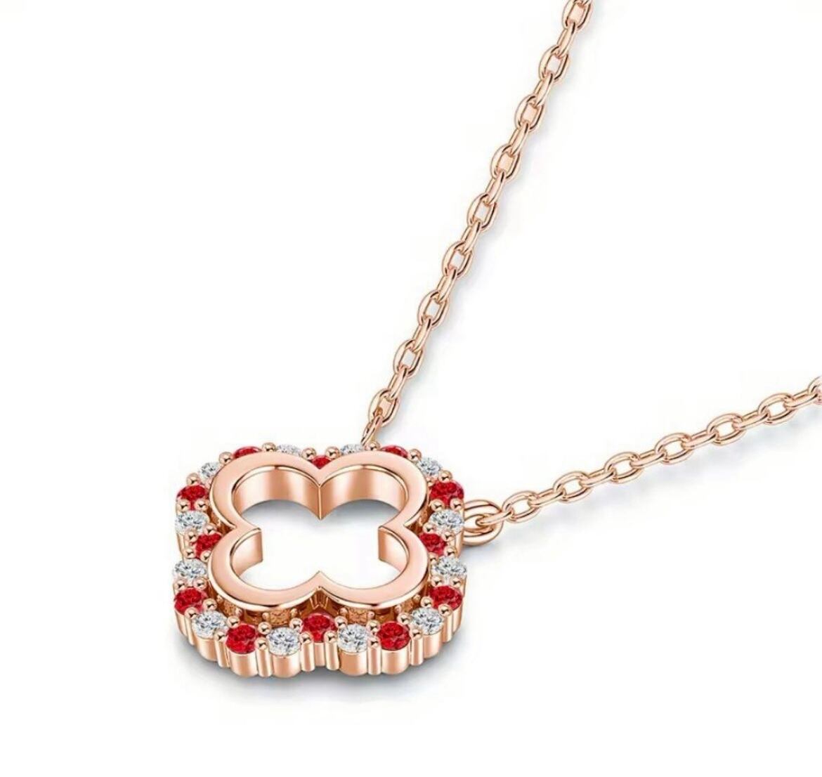 幸運のクローバー】モアサナイト ネックレス｜S925＆GRA鑑定書付