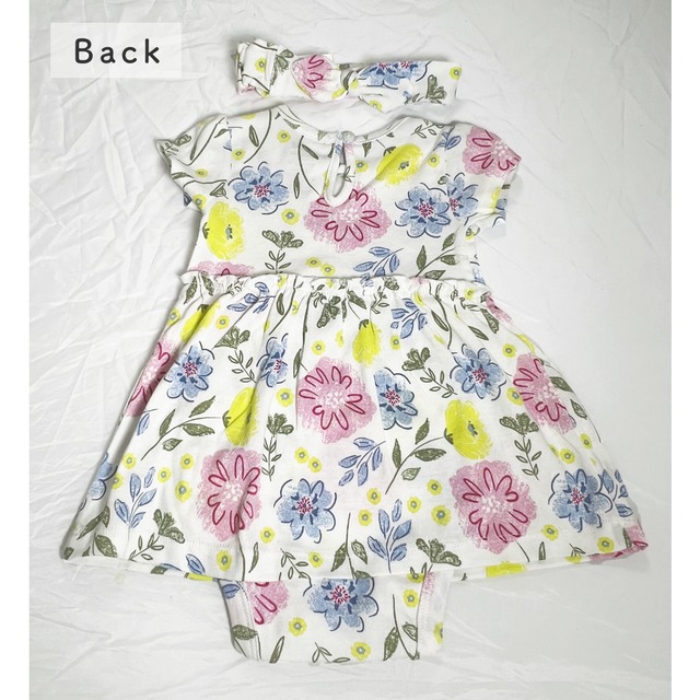 【Carter's】 ワンピース・カーディガン・ヘアバンド（ボタニカル柄）おしゃれ　女の子　羽織物　お出かけ