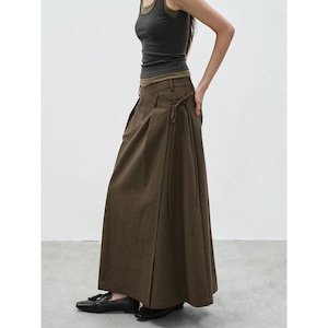 wrap design long skirt