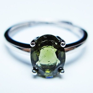 モルダバイト リング モルダウ石 指輪 フリーサイズ 13号 一点物 メール便可 [M便 1/20] 199-677