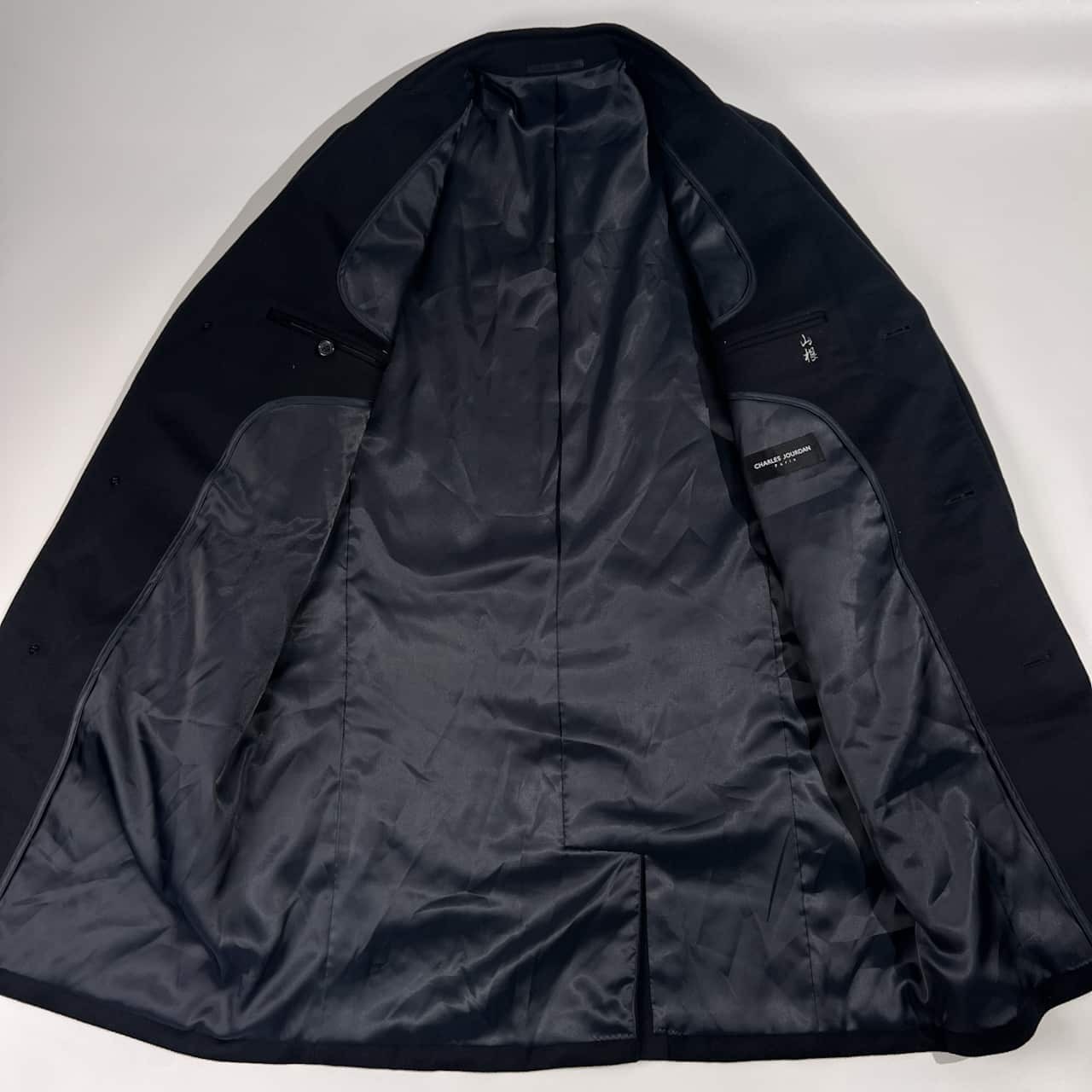 カシミヤ混 CHARLES JOURDAN シャルルジョルダン チェスターコート L/ブラック メンズ