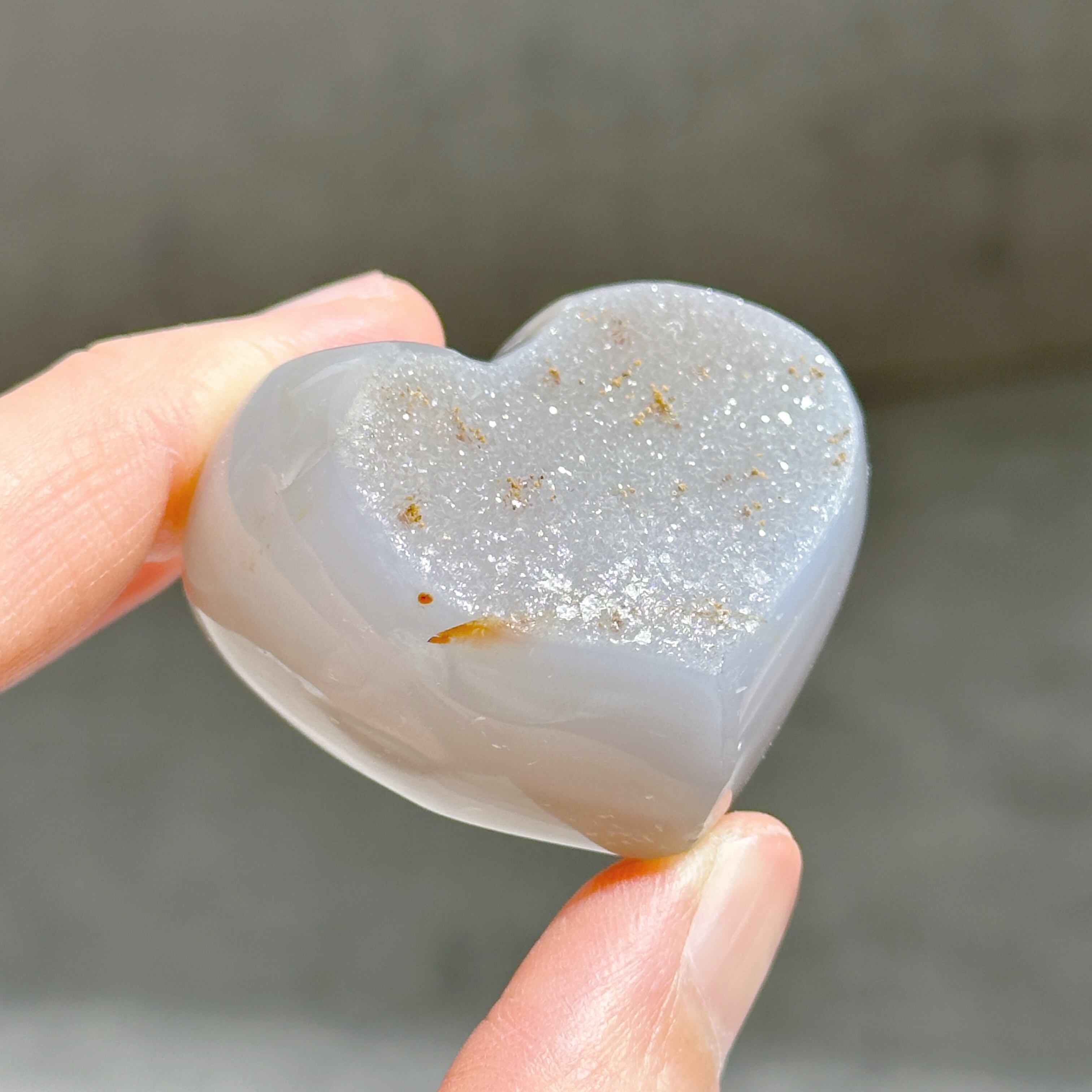 アゲート×ドゥルージー ハート11◇ Agate × Druzy ◇天然石・鉱物・パワーストーン