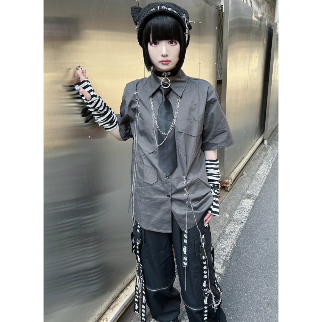 uru0711 様 セット 新作】3点セット チェーンUPタイ付き半袖シャツ | VOLCAN&APHRODITE