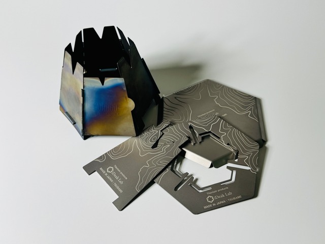 【Topographic Model】Ti Flat Trivet Wide (Laser Engraved / Sandblasted Finish)　Domestic and international sales models