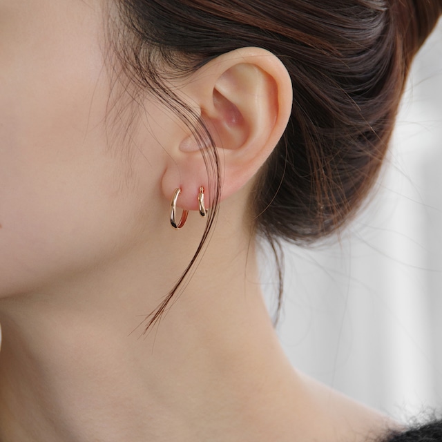 〈限定1ペア〉K18ピンクゴールド 直径10mm パイプフープピアス 【MKM0137P1】