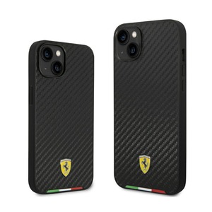 iPhone14 シリーズケース フェラーリFerrari PUカーボン 背面ケース