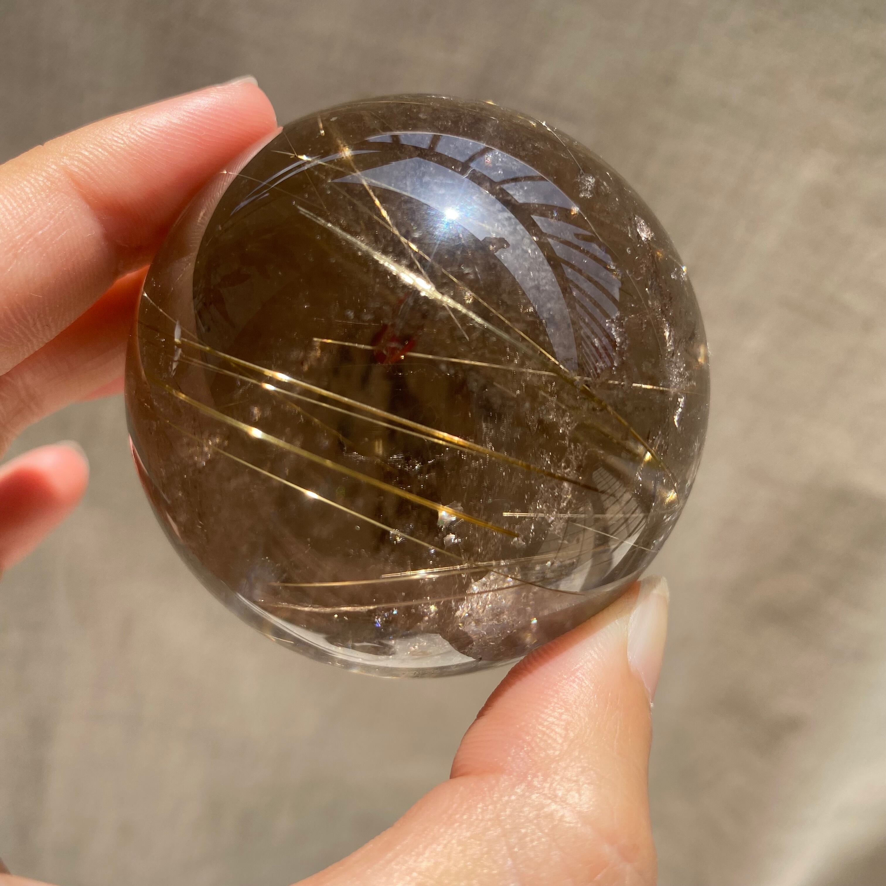 ルチルクォーツスフィアスモーキールチルゴールドルチル2.5㎝