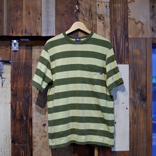 1990-00s Stussy Stripe Pocket T-shirt Made in USA ステューシー ボーダー ポケTee 古着屋  仙台 biscco【古着  Vintage 通販】