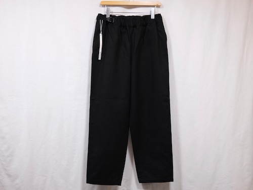 REVERBERATE”BELTED TROUSERS TYPE2 LINEN/COTTON BLACK”