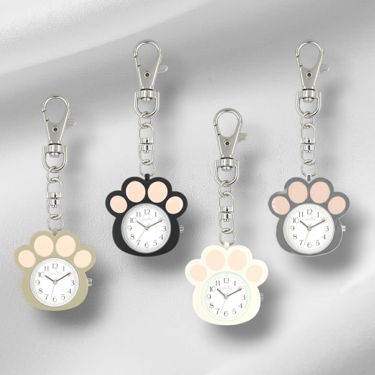 猫 肉球 チャームウォッチ ねこの手 時計 キーホルダー かわいい プレゼント