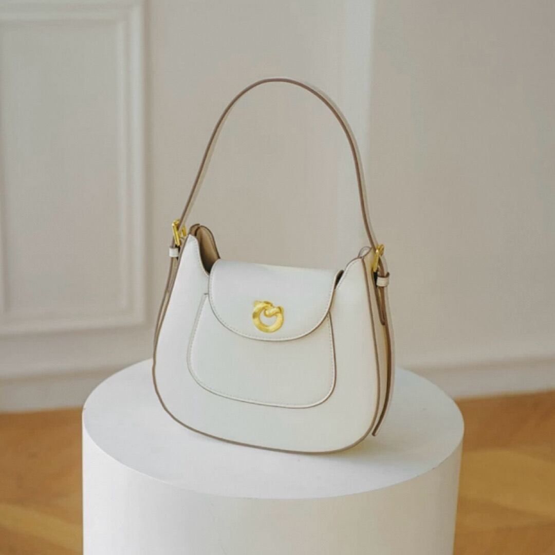 Crescent moon shape flap one-handle bag 00083