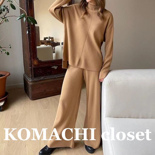 【送料無料】 ニットセットアップ パンツセットアップ ニット 上下セット セットアップ ワイドパンツ 韓国 レディース オルチャン 2点セット ツーピース 無地 秋 冬 黒 オフホワイト ベージュ 紫 青 ブルー ラウンドネック ルームウェア 寝巻 かわいい 大人可愛い きれいめ シンプル ボーイッシュ お洒落 スポーティー 大人可愛い 大人女子 こなれ感 キュート 主役級 存在感 抜け感 通学 デート 女子会 お泊まり 休日 旅行 着回し 普段使い 重ね着 モテ トレンド