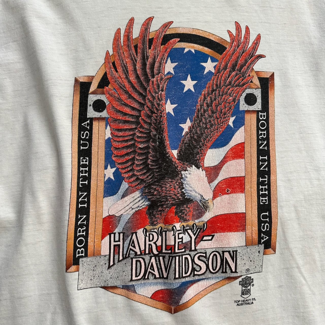90s オーストラリア製 Harley-Davidson イーグルプリント 半袖Tシャツ