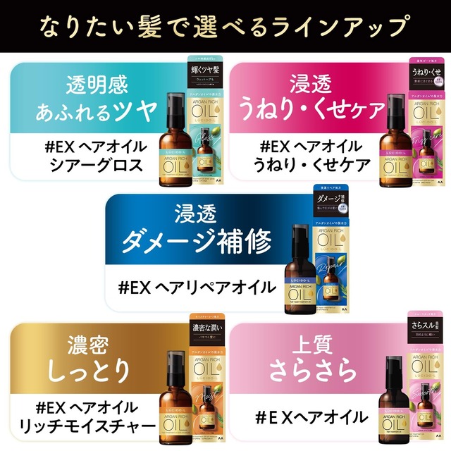 lucido l ルシードエル オイルトリートメント #EXヘアオイル アルガンオイル 洗い流さないトリートメント 単品 クリア 60ミリリットル (x 1)