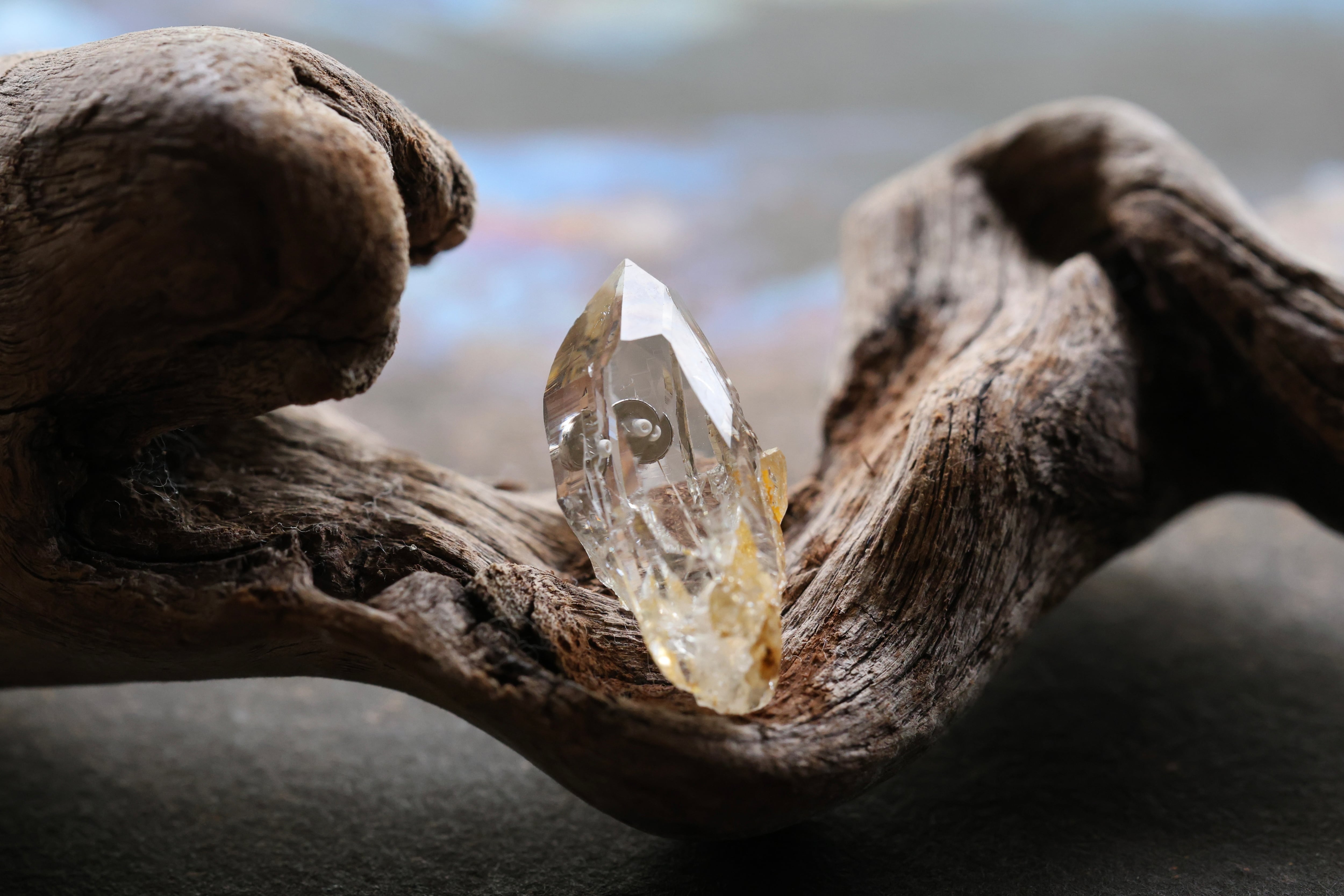 ヒマラヤ水晶 片耳ピアス ガネーシュヒマール産