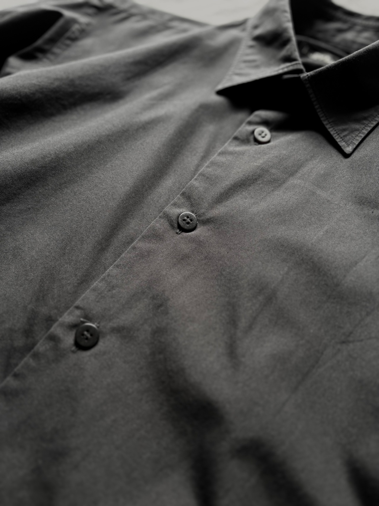 "ISSEY MIYAKE MEN" Black Cotton Shirt