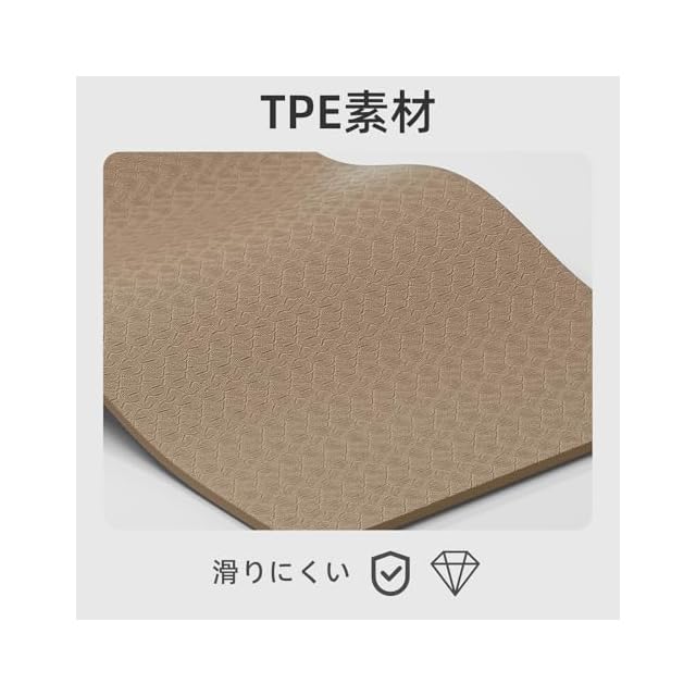 新品】 WUWAN 極厚 ヨガマット 厚め 10mm 183cm x 66cm TPE素材製
