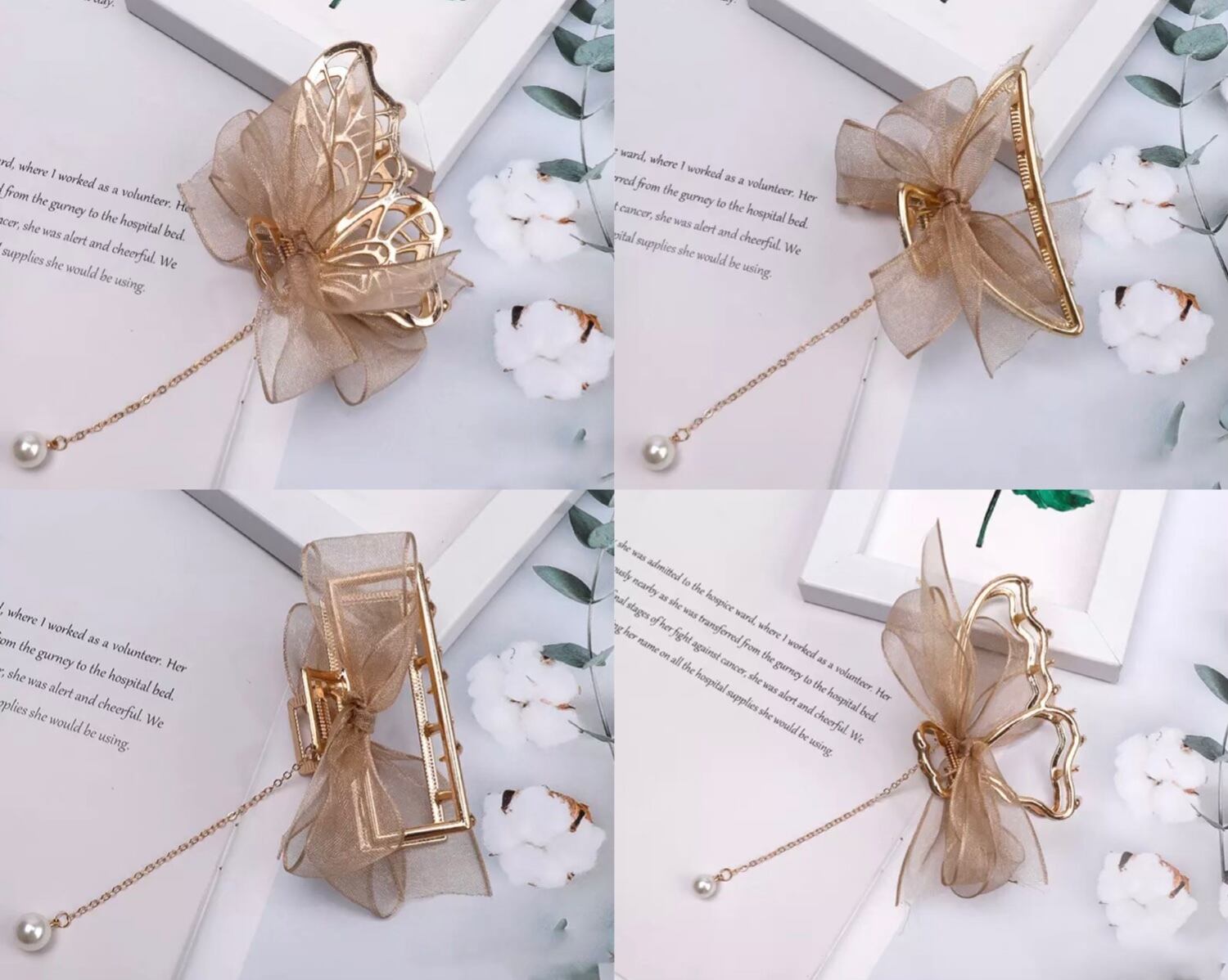 ガーリーヘアクリップピンク(A〜D)