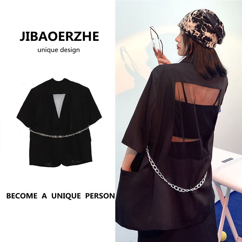 スタイルサマージャケット ダークカジュアルバック ストリート かわいい 夏物 ケッペル55432309004