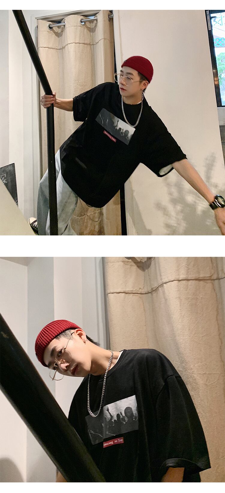 全2色 Tシャツ カットソー プリント カジュアル シンプル