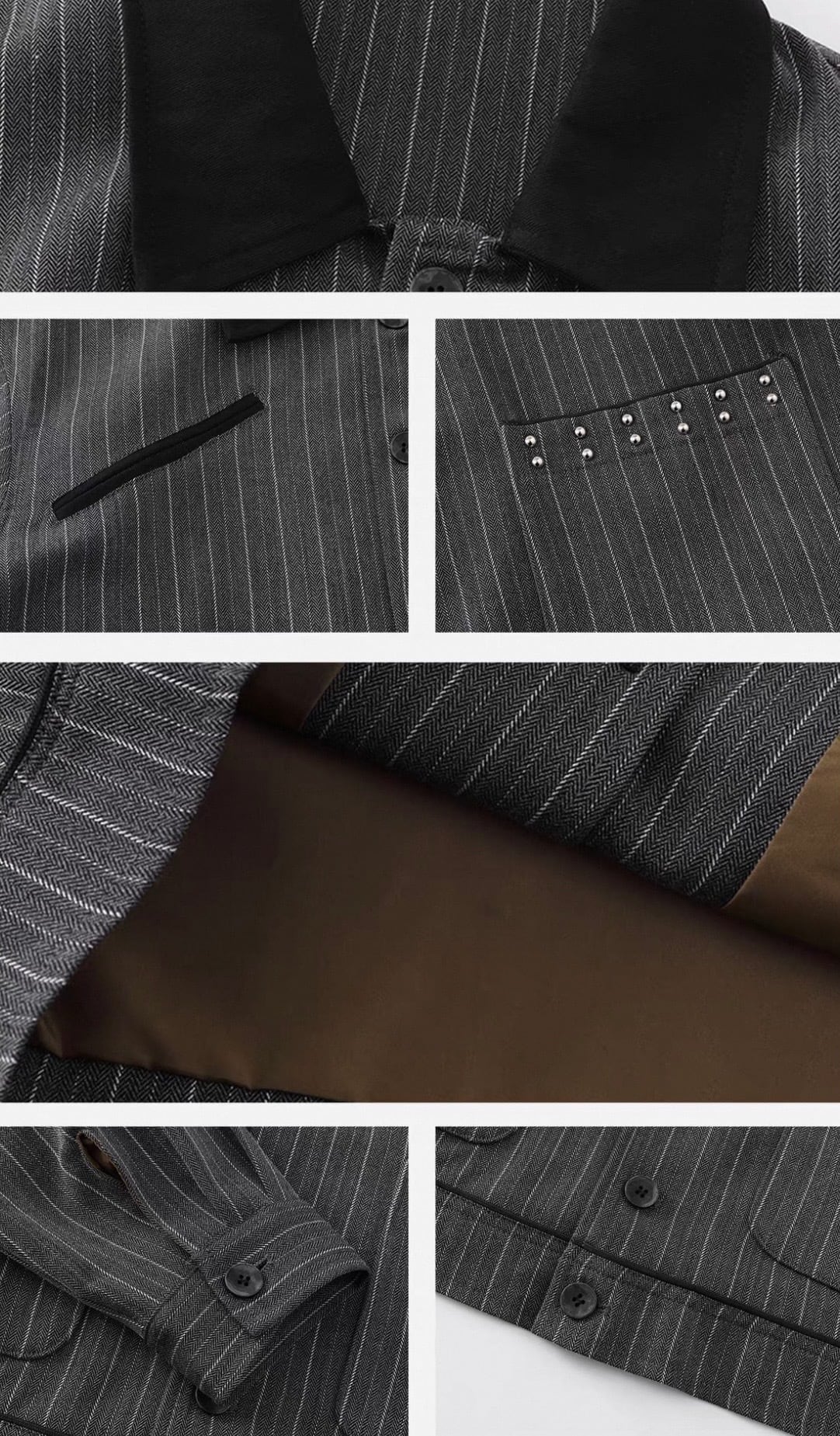 ピンストライプ スタッズジャケット / Pinstripe Studs Jacket