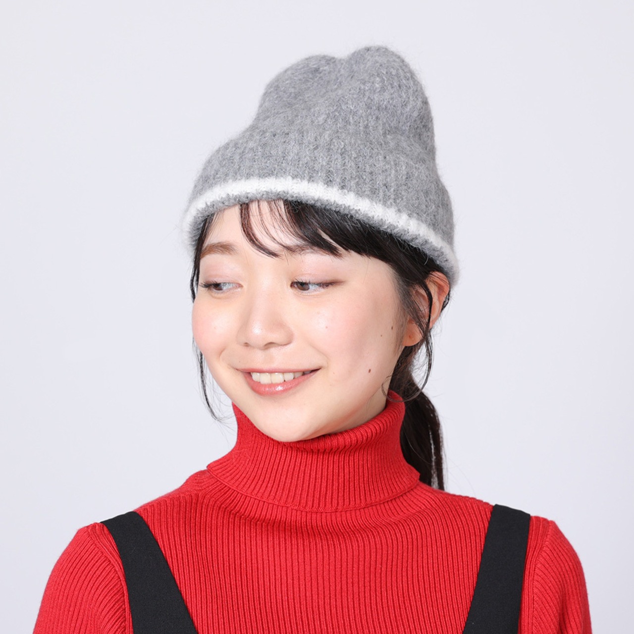 ふんわり軽やかなアルパカ 配色キャップ（3色）