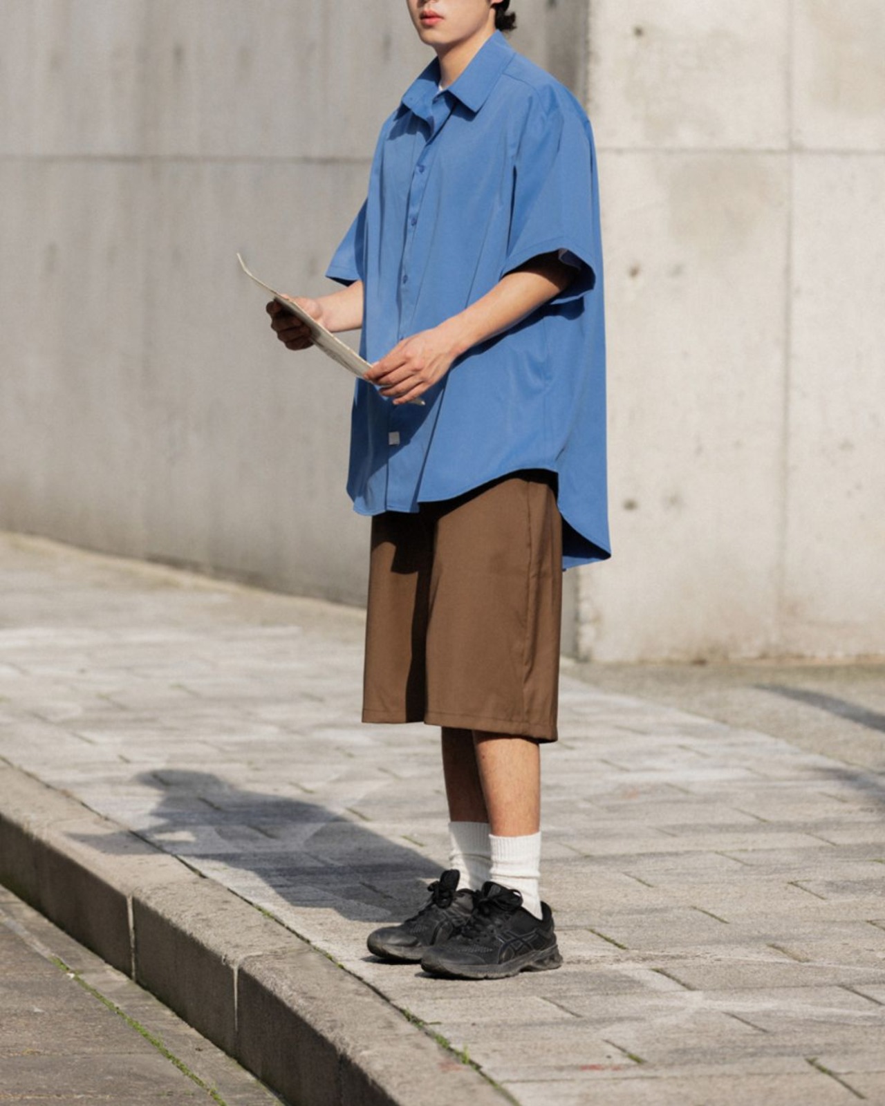 ラウンドヘム半袖シャツ　S0406