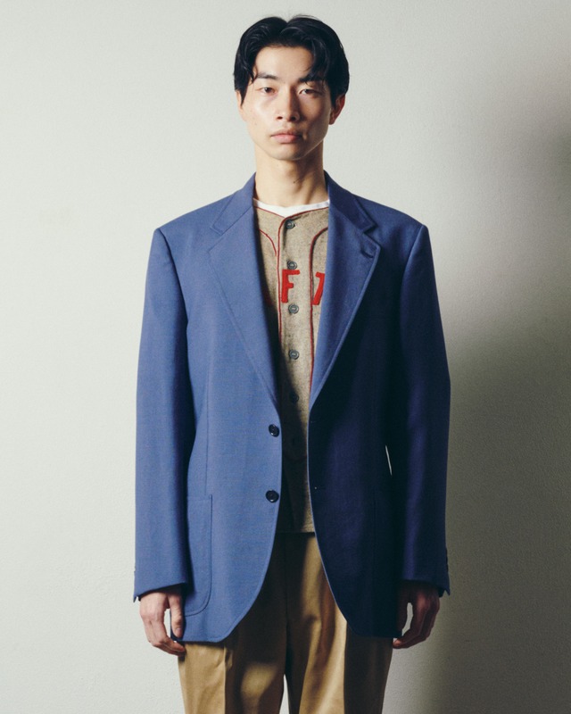 【新品】MINTENS 50s Vintage JAPAN wool mohair Fabric single navy jacket made in JAPAN  ／日本製 1950年代 ヴィンテージ生地 ウール モヘア ネイビー シングル ジャケット 日本製 実寸L~XL (イタリアサイズ52、USサイズ46程度)