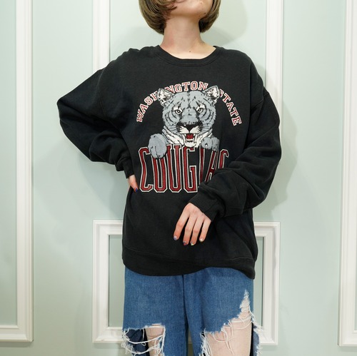 USA VINTAGE COLLEGE PRINT DESIGN SWEAT SHIRT/アメリカ古着カレッジプリントデザインスウェット