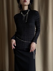 sculptural textured black tops-5226-10