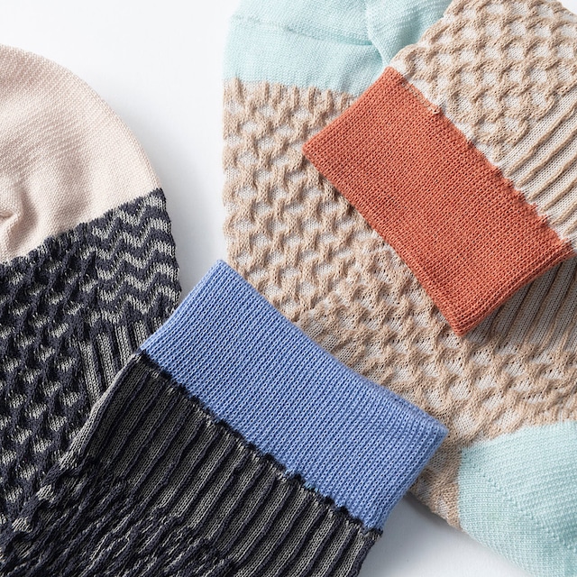 TRICOTÉ / 【Free size】bumpy patchwork socks TR53SO029