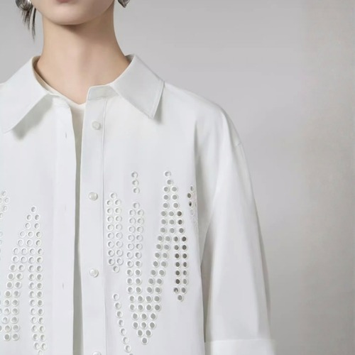 Cutwork dot pattern shirt C1494