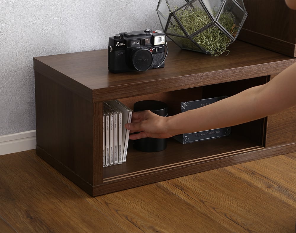 完成品】シンプルな伸縮式テレビ台 引き戸タイプ | TKSKSHOP☆送料無料☆