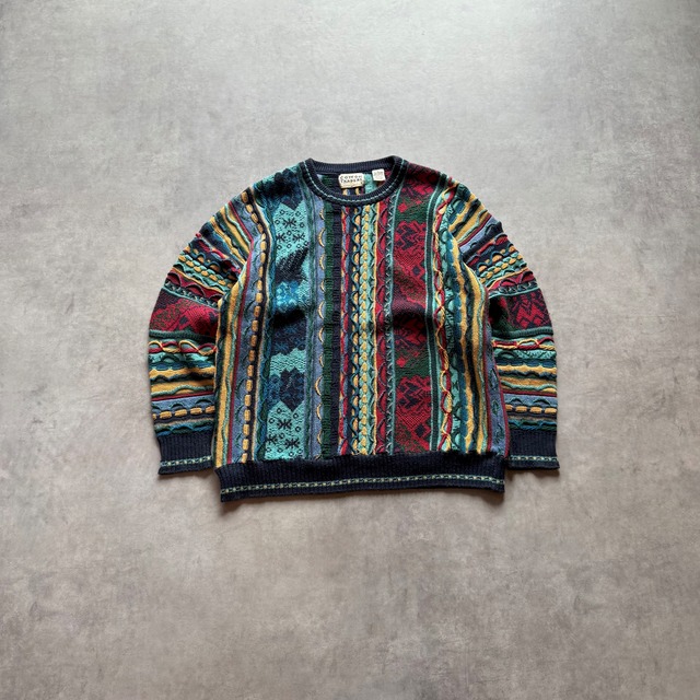 90's Cotton Traders Multicolor 3D Knit Sweater