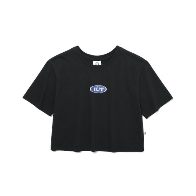 [ISUTKUNST] Oval logo cropped T-shirt_charcoal 正規品 韓国ブランド 韓国通販 韓国代行 韓国ファッション Tシャツ